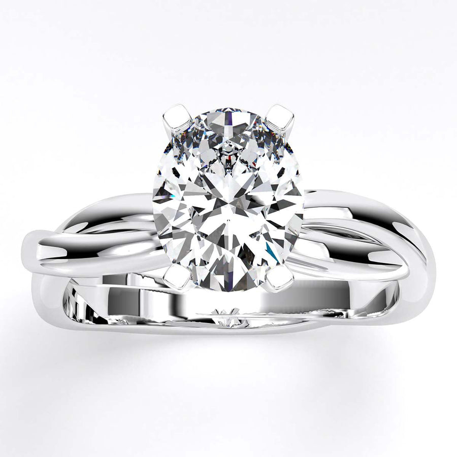 1.00 ct - Baneberry - Oval Moissanite Engagement Ring