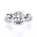 Baneberry Oval Moissanite Engagement Ring whitegold