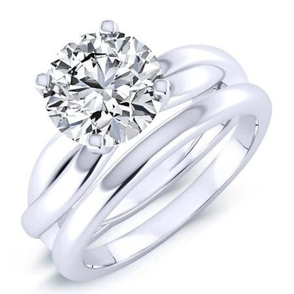 Baneberry Round Moissanite Bridal Set whitegold