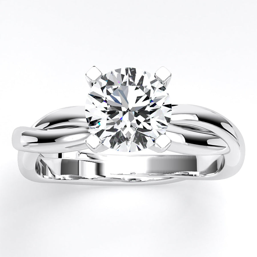 1.00 ct - Baneberry - Round Moissanite Engagement Ring