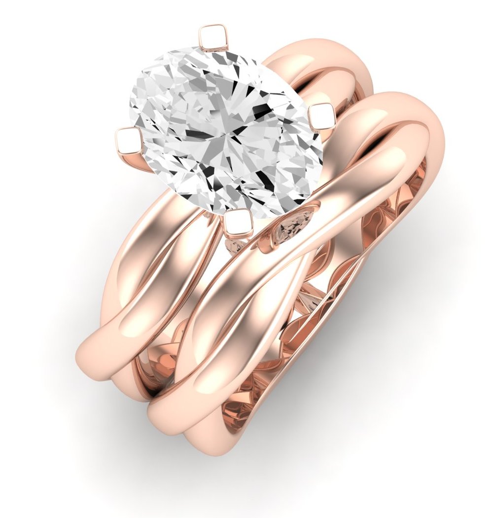 Baneberry Oval Diamond Bridal Set (Lab Grown Igi Cert) rosegold