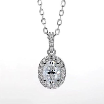 Barb Moissanite Necklace whitegold