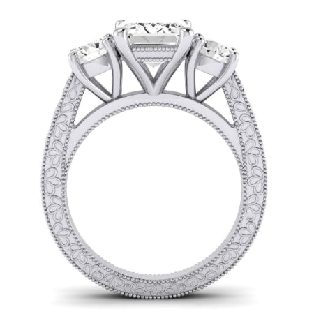 Belladonna Emerald Moissanite Bridal Set whitegold