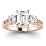 Belladonna Emerald Moissanite Bridal Set rosegold