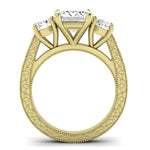 Belladonna Emerald Moissanite Bridal Set yellowgold