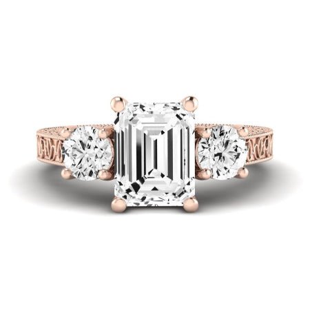 Belladonna Emerald Moissanite Bridal Set rosegold
