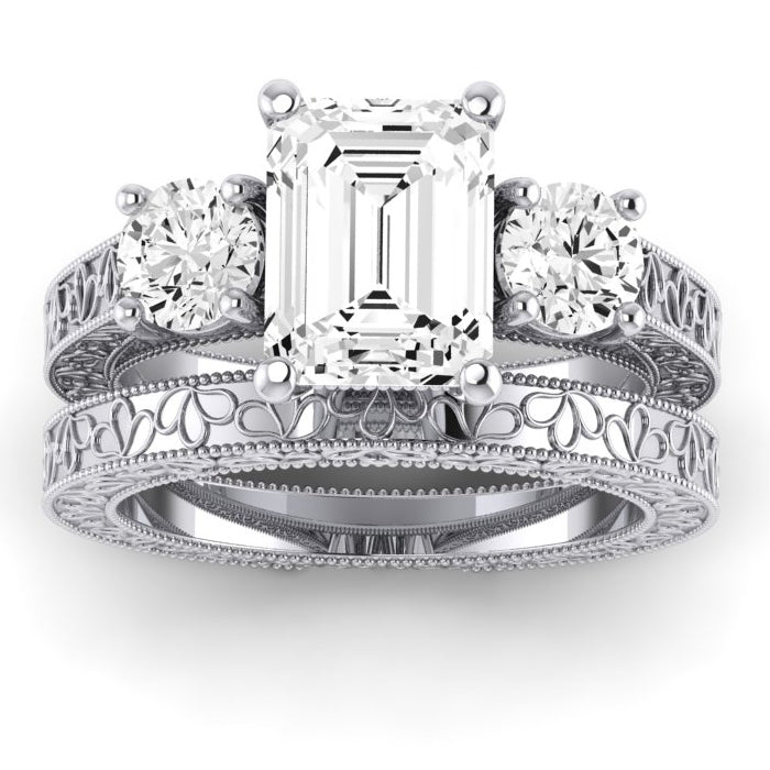 2.00 ct - Belladonna - Emerald Moissanite Bridal Set