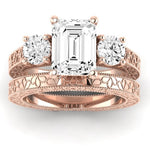 Belladonna Emerald Diamond Bridal Set (Lab Grown Igi Cert) rosegold