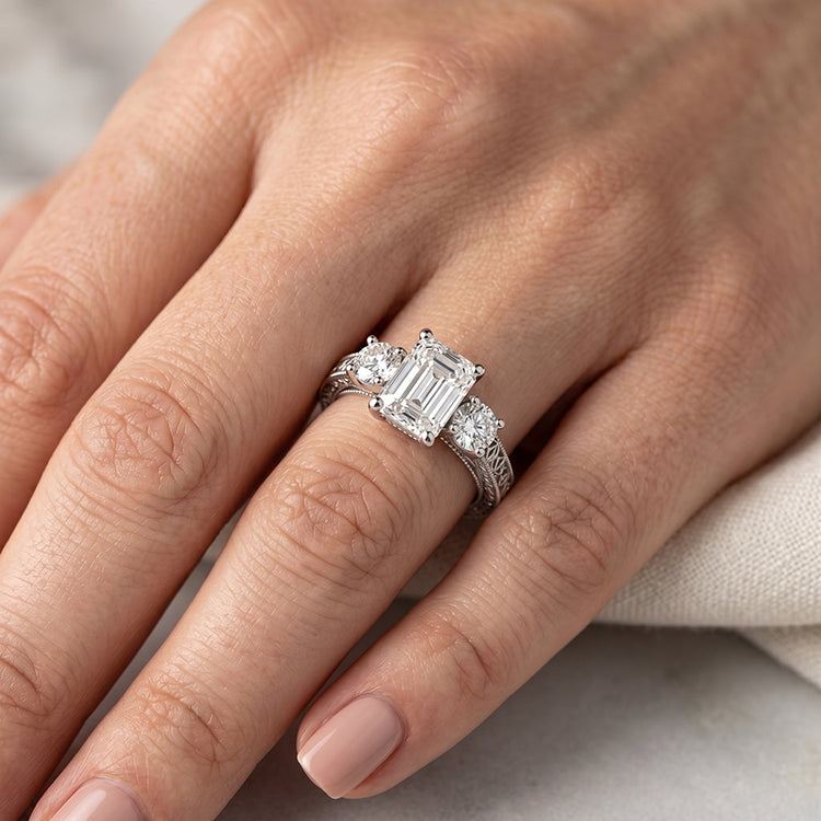 Belladonna - GIA Natural Emerald Diamond Engagement Ring
