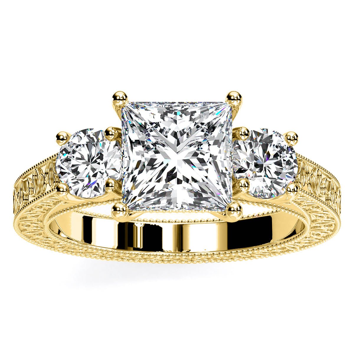 Belladonna Princess Diamond Engagement Ring (Lab Grown Igi Cert) yellowgold