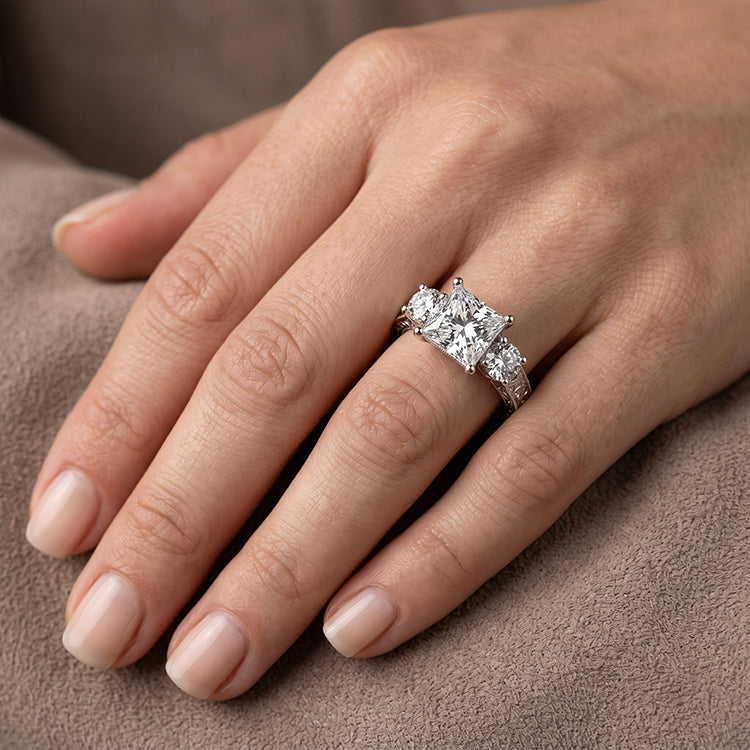 Belladonna - GIA Natural Princess Diamond Engagement Ring