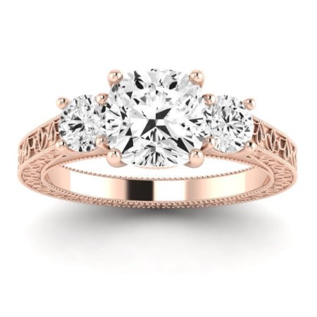 Belladonna Diamond Matching Band Only (does Not Include Engagement Ring) For Ring With Cushion Center rosegold