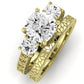 Belladonna Diamond Matching Band Only (does Not Include Engagement Ring) For Ring With Cushion Center yellowgold