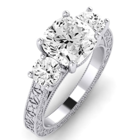 Belladonna Diamond Matching Band Only (does Not Include Engagement Ring) For Ring With Cushion Center whitegold