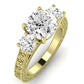 Belladonna Diamond Matching Band Only (does Not Include Engagement Ring) For Ring With Cushion Center yellowgold