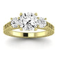 Belladonna Diamond Matching Band Only (does Not Include Engagement Ring) For Ring With Cushion Center yellowgold