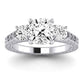 Belladonna Diamond Matching Band Only (does Not Include Engagement Ring) For Ring With Cushion Center whitegold