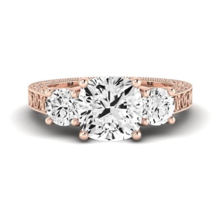 Belladonna Diamond Matching Band Only (does Not Include Engagement Ring) For Ring With Cushion Center rosegold