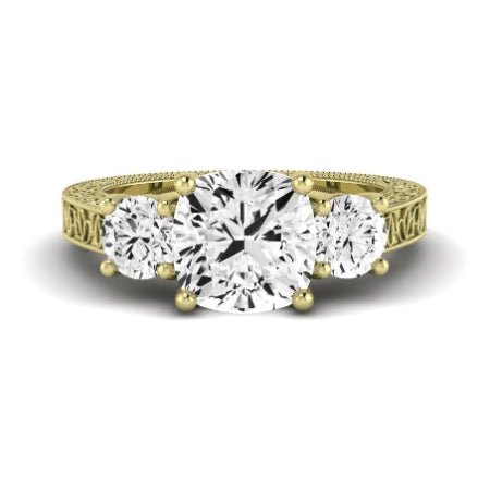 Belladonna Diamond Matching Band Only (does Not Include Engagement Ring) For Ring With Cushion Center yellowgold