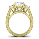 Belladonna Diamond Matching Band Only (does Not Include Engagement Ring) For Ring With Cushion Center yellowgold