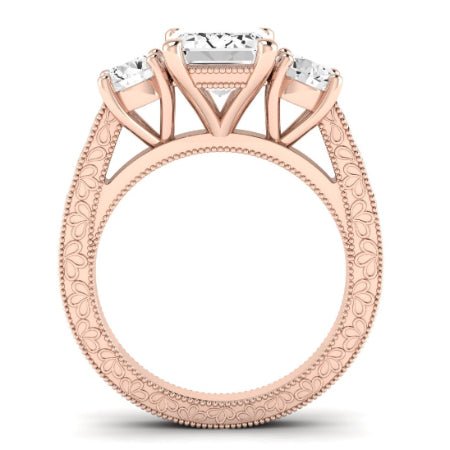 Belladonna Diamond Matching Band Only (does Not Include Engagement Ring) For Ring With Emerald Center rosegold