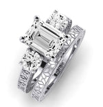 Belladonna Diamond Matching Band Only (does Not Include Engagement Ring) For Ring With Emerald Center whitegold