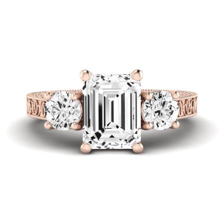 Belladonna Diamond Matching Band Only (does Not Include Engagement Ring) For Ring With Emerald Center rosegold