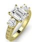 Belladonna Diamond Matching Band Only (does Not Include Engagement Ring) For Ring With Emerald Center yellowgold