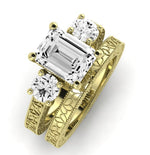 Belladonna Diamond Matching Band Only (does Not Include Engagement Ring) For Ring With Emerald Center yellowgold