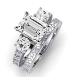 Belladonna Diamond Matching Band Only (does Not Include Engagement Ring) For Ring With Emerald Center whitegold