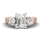 Belladonna Diamond Matching Band Only (does Not Include Engagement Ring) For Ring With Emerald Center rosegold