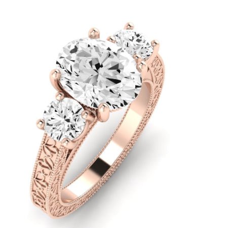 Belladonna Diamond Matching Band Only (does Not Include Engagement Ring) For Ring With Oval Center rosegold