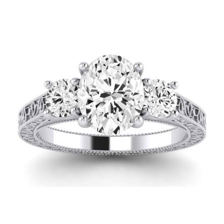 Belladonna Diamond Matching Band Only (does Not Include Engagement Ring) For Ring With Oval Center whitegold