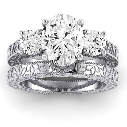 Belladonna Diamond Matching Band Only (does Not Include Engagement Ring) For Ring With Oval Center whitegold