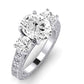 Belladonna Diamond Matching Band Only (does Not Include Engagement Ring) For Ring With Oval Center whitegold