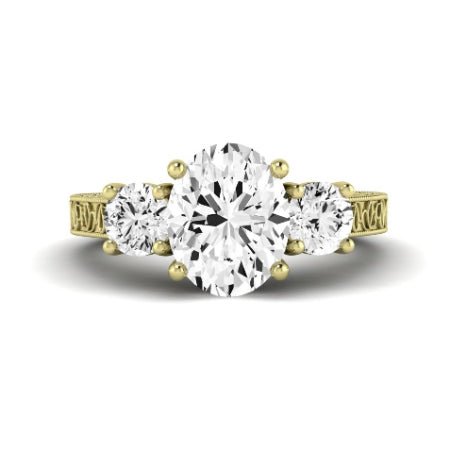 Belladonna Diamond Matching Band Only (does Not Include Engagement Ring) For Ring With Oval Center yellowgold