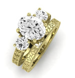 Belladonna Diamond Matching Band Only (does Not Include Engagement Ring) For Ring With Oval Center yellowgold