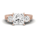 Belladonna Diamond Matching Band Only (does Not Include Engagement Ring) For Ring With Princess Center rosegold
