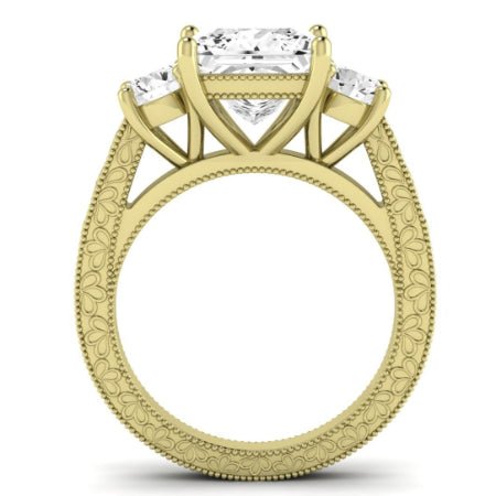 Belladonna Diamond Matching Band Only (does Not Include Engagement Ring) For Ring With Princess Center yellowgold