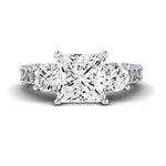 Belladonna Diamond Matching Band Only (does Not Include Engagement Ring) For Ring With Princess Center whitegold