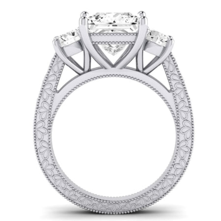 Belladonna Diamond Matching Band Only (does Not Include Engagement Ring) For Ring With Princess Center whitegold