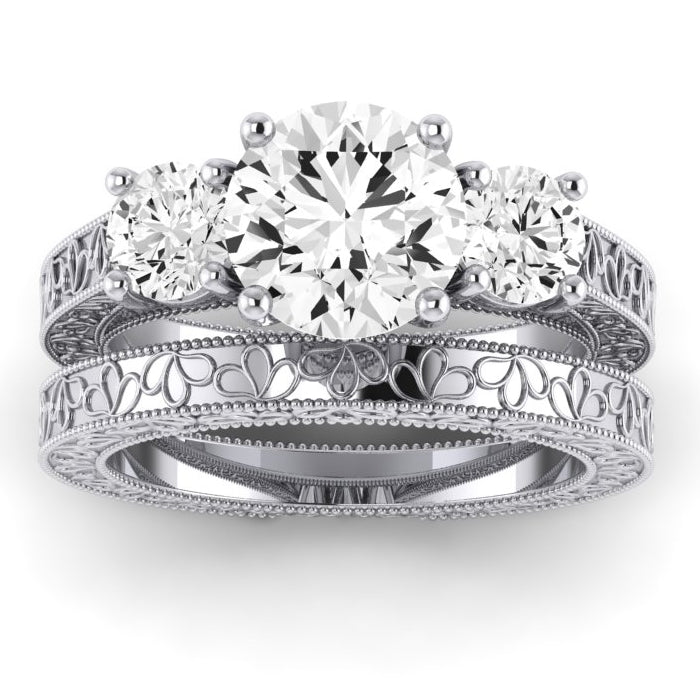 Belladonna Diamond Matching Band Only (does Not Include Engagement Ring) For Ring With Round Center whitegold