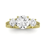 Belladonna Diamond Matching Band Only (does Not Include Engagement Ring) For Ring With Round Center yellowgold