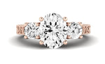 Belladonna Oval Moissanite Engagement Ring rosegold