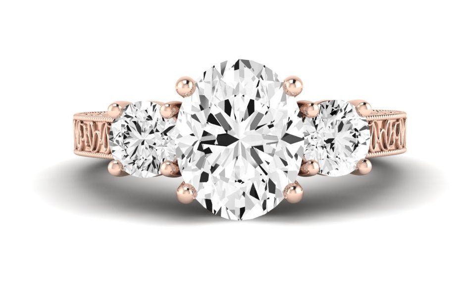 Belladonna Oval Moissanite Engagement Ring rosegold