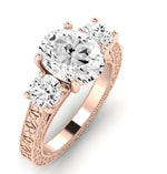 Belladonna Oval Moissanite Engagement Ring rosegold
