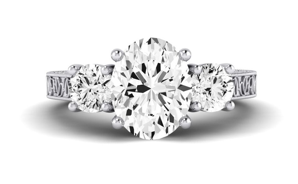 Belladonna Oval Moissanite Engagement Ring whitegold