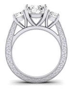 Belladonna Oval Moissanite Engagement Ring whitegold