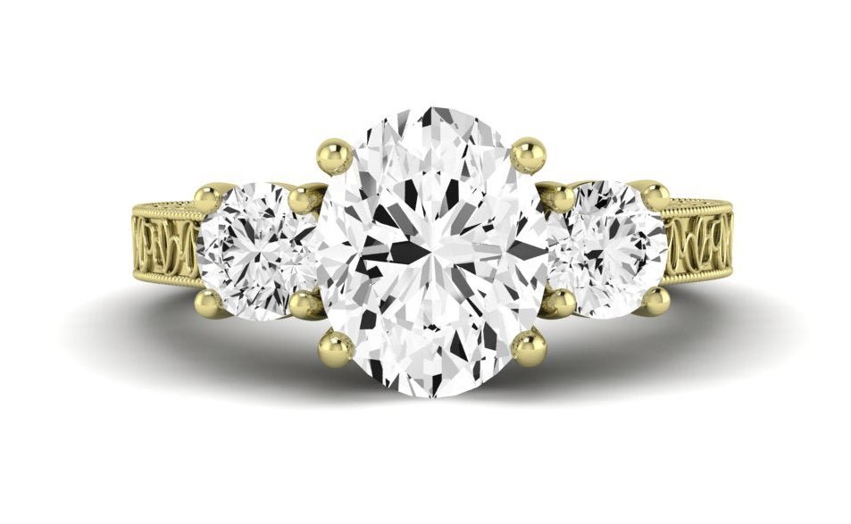 Belladonna Oval Moissanite Engagement Ring yellowgold
