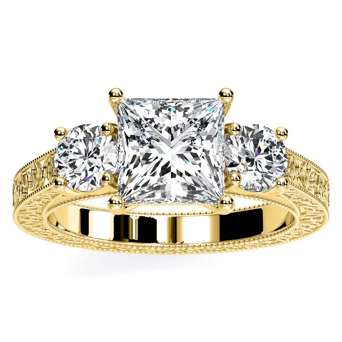 Belladonna Princess Diamond Engagement Ring (Lab Grown Igi Cert) yellowgold